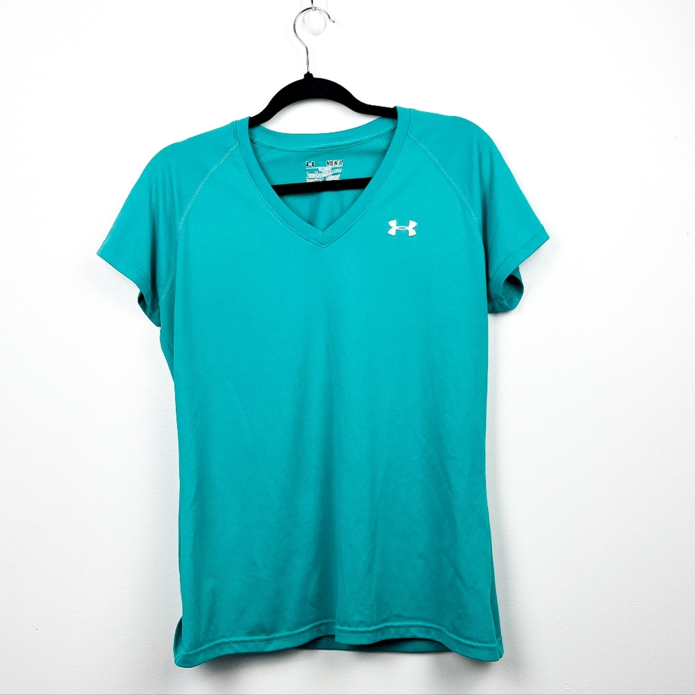 Under Armour Short Sleeve Turquoise Blue Athletic Tee Shirt